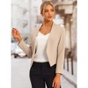 INSPIRE CHIC Women's Collarless Work Office Long Sleeve Cropped Blazers - 2 of 4