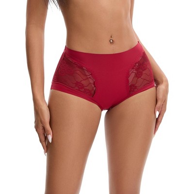 INSPIRE CHIC Women's High Wasited Lace Breathable Full Coverage Tummy Control Briefs Panties
