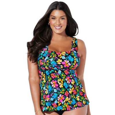 Swimsuits For All Women’s Plus Size Tie-back Tankini Top, 14 - Rainbow ...
