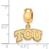 Black Bow Jewelry 14k Yellow Gold Plated Sterling Silver Texas Christian Horned Frogs NCAA Bead Charm - 2 of 3