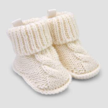Carter's Just One You® Baby Knitted Cable Slippers - Ivory Newborn
