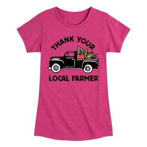 Girls' - Instant Message - Thank Your Local Farmer Fitted Short Sleeve Graphic T-Shirt - 1 of 4