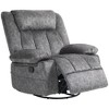 HOMCOM Swivel Rocker Chair, Fabric Upholstered Recliner Chair with Cushion, with Footrest, Side Pockets, Charcoal Gray - 4 of 4