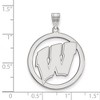 Black Bow Jewelry Sterling Silver Wisconsin Badgers NCAA Extra Large Pendant - 2 of 3