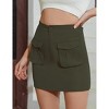 Coolmee Women's Cargo Skirt Stretchy Mini Skirts with Pockets - 2 of 4