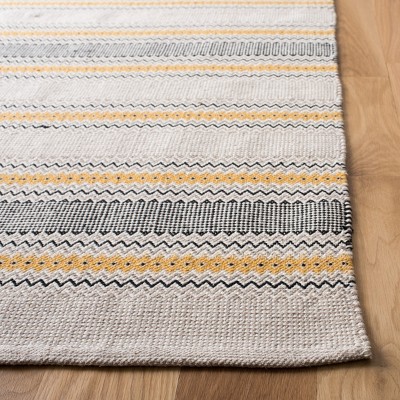 Handmade Gold and Beige Cotton Runner Rug 2'3" x 8'