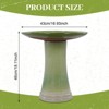 GDFStudio Una Modern Outdoor Lightweight Ceramic Bird Bath with Floral Pattern - 3 of 4