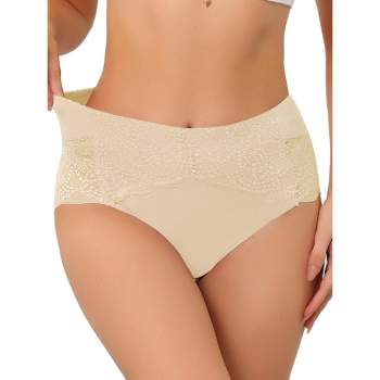 Allegra K Women's Unlined Available in Plus Size No-Show Breathable Thongs  Beige XX-Large
