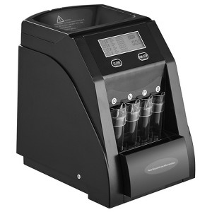 VEVOR USD Coin Sorter, Coin Counter Machine for 4 Kinds of USD Coins, Coin Sorter and Wrapper Machine Holds up to 200 Coins, Black - 1 of 4