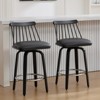 Bekrvio 26" Swivel Bar Stools Set of 1/2/3/4–Faux Leather Counter Stool with Spindle Back, Solid Wood Legs, Wooden Barstools for Kitchen Island - 4 of 4