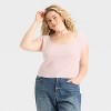 Women's Short Sleeve Double V-Neck Ribbed T-Shirt - Wild Fable™ - 2 of 3