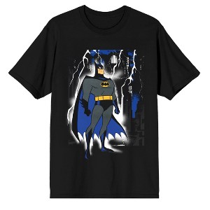 Batman Animated Series 1992 On Rooftop Graphic Tee for Adults-XXL