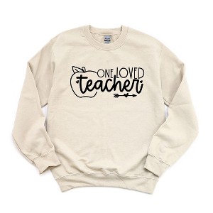 Simply Sage Market Women's Graphic Sweatshirt One Loved Teacher Apple - 1 of 3