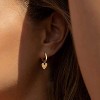 Gold Dainty Dangle Hoop Earrings for Women Small Huggie Hoop with Cubic Zirconia Cute Star Heart Butterfly 14K Gold Plated Earring Minimalist Jewelry - 3 of 4