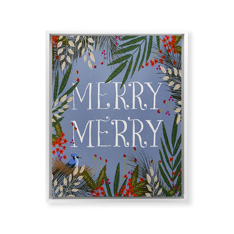 Joy Laforme Christmas Merry Merry Wreath Framed Art Canvas - Society6, 1 of 5