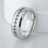 Jewelry Avalanche Mens White Titanium Wedding Band Channel CZ Accent, Comfort-fit, 8mm  10 - 2 of 4