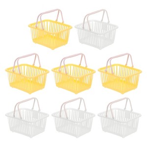 Unique Bargains Plastic Grocery Shopping Toy Storage Mini Decorative Baskets 6.3" x 3.5" x 5.1" 8 Pcs - 1 of 4