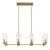 8-Light Chandelier – Satin Brass with Clear Ribbed Glass - 3 of 4