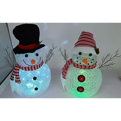 WhizMax Light Up Christmas Snowman Family, 2 Ft Outdoor Christmas Decoration with Built-in Lights, Hat, Scarf for Indoor, Outdoor Holiday Decorations