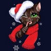Junior's Design By Humans Christmas cat By POLINART T-Shirt - 2 of 3