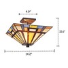 Chloe Lighting Merlin Mission 2 Light Blackish Bronze Semi-Flush Ceiling Fixture 14" Wide - 2 of 4