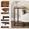 C Shaped End Table, Small Side Tables for Sofa and Bed, Couch Table That Slides Under for Living Room, Bedroom, Home Office, Small Spaces - 4 of 4
