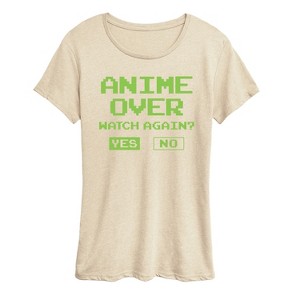 Women's - Instant Message - Anime Over Yes No Short Sleeve Graphic T-Shirt - 1 of 4