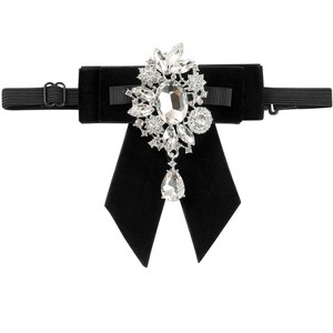 INSPIRE CHIC Women's All-match Fashion Performance Adjustable Diamond-encrusted Brooch Neck Tie - 1 of 4