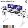 Infurnic Desks, Standing Desk with Splice Board, Adjustable Height Sit Stand Desk for Office or Home, White, 24"*55"*27.5" - 4 of 4