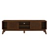 CAVINAS Mid Century Stand for 75"TV with Solid Wood Feet,Media TV Stand and Console with Rattan Cabinet Doors,TV Cabinet for Living Room - 4 of 4