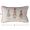 Storied Home "Merry Christmas Darling" Printed Lumbar Pillow with Christmas Trees, Embroidery, Piping and Velvet Back, Multicolor - 2 of 2