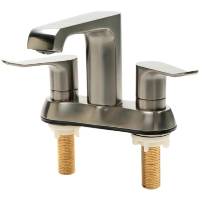 ALFI  AB1493-BN Brushed Nickel Two-Handle 4FeetFeet Centerset Bathroom Faucet
