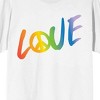 Love With Peace Sign Men's White T-Shirt - 2 of 4