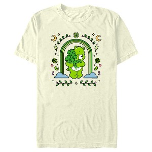 Men's Care Bears St. Patrick's Day Good Luck Bear Green Rainbow Arch T-Shirt - 1 of 4