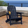 WestinTrends Azura Tool-Free Assembly Outdoor Patio HDPE Plastic Adirondack Chair with Cup Holder, White - 2 of 4