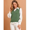 INSPIRE CHIC Women's V Neck Sleeveless Pullover Knit Sweater Vest - 3 of 4