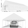 Heavy Duty Party Tent, Outdoor Event Canopy, PE & Steel Frame with Removable Sidewalls, Waterproof UV Resistant White, Wave/Straight Edge - 3 of 4