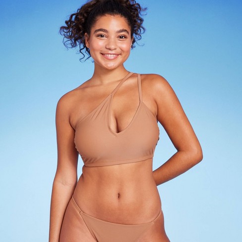 Bezienswaardigheden bekijken Medisch Hangen Women's Cut Out One Shoulder Bikini Top - Wild Fable™ Brown D/dd Cup :  Target