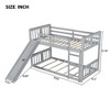 YONWAY Kids Bunk Bed Twin Over Twin with Slide, Wood Low Floor Bunkbed Featuring Stairs Guardrail for Boys, Girls, Toddlers - 4 of 4
