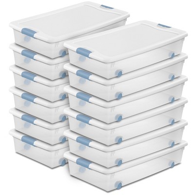 Sterilite Clear Plastic Stackable Storage Container Bin Box Tote with White Latching Lid Organizing Solution for Home & Classroom