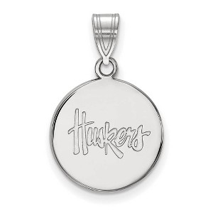 Black Bow Jewelry 14k White Gold Nebraska Cornhuskers NCAA Medium Pendant - 1 of 3