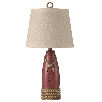 Nantucket Table Lamp Red Finish - StyleCraft: Coastal Style, Polyresin, 3-Way Switch, No Assembly Required