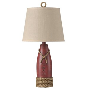 Nantucket Table Lamp Red Finish - StyleCraft: Coastal Style, Polyresin, 3-Way Switch, No Assembly Required - 1 of 4