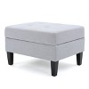 NicBex Linen Storage Ottoman Bench,Upholstered Storage Ottoman with Tufted Top and Pressure Hinges,Storage Bench for Living Room,Bedroom,Light Gray - 2 of 4