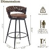 DYHOME 28 inch Bar Stools Set of 3, Modern Counter Height Bar Stools, 360° Swivel Suede Fabric Stool Chairs with Woven Back and Footrest - 2 of 4