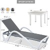 PAGED Lounge Chair Outdoor Pool Lounge Chairs with Arm Aluminum Frame for Outside, Pool, Patio, Lawn - 2 of 4