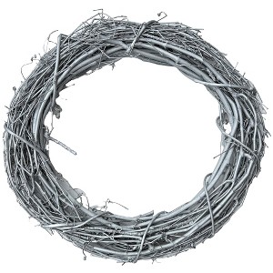 Kraft Lane: 18" Painted Grapevine Wreath, Silver, DIY Craft Project, Handcrafted - 1 of 4