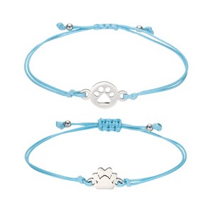Unique Bargains Dog Paw Print Friendship Bracelet Handmade Adjustable String 2 Pcs - 1 of 4