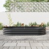 Lirago Oval Metal Raised Garden Bed 88.99"L x 44.68"W x 11.42"H, Galvanized Steel Planter Box for Vegetables, Flowers & Plants Black - 4 of 4