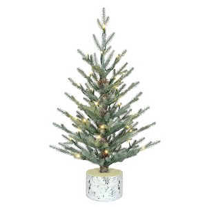 Puleo 4.5' Pre-Lit Artificial Blue Potted Arctic Fir Tree - 1 of 4